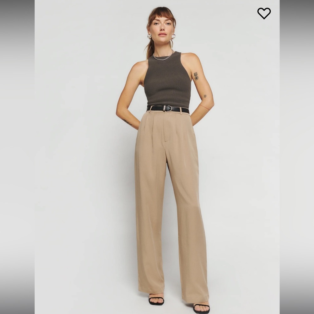 Reformation Mason Pant | Khaki Tan | Size 6 | Capsule Wardrobe